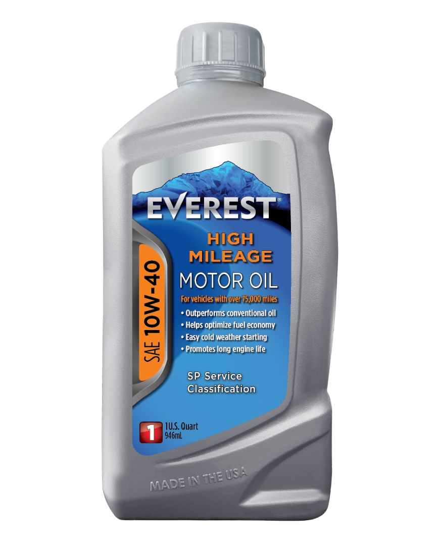Everest High Mileage SAE 10W-40 Synthetic Blend Motor Oil